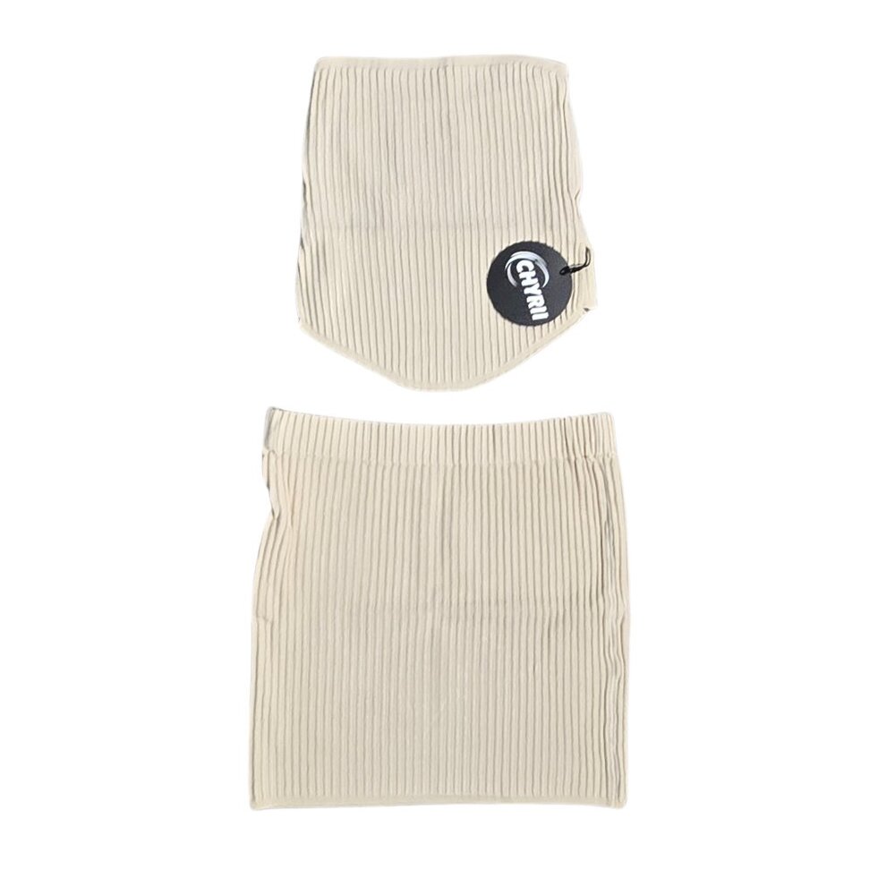 NWT | Chyrii Cream Ribbed Tube Top and Mini Skirt 2-Piece Matching Set | Small